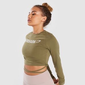 LONG SLEEVE RIBBON CROP TOP